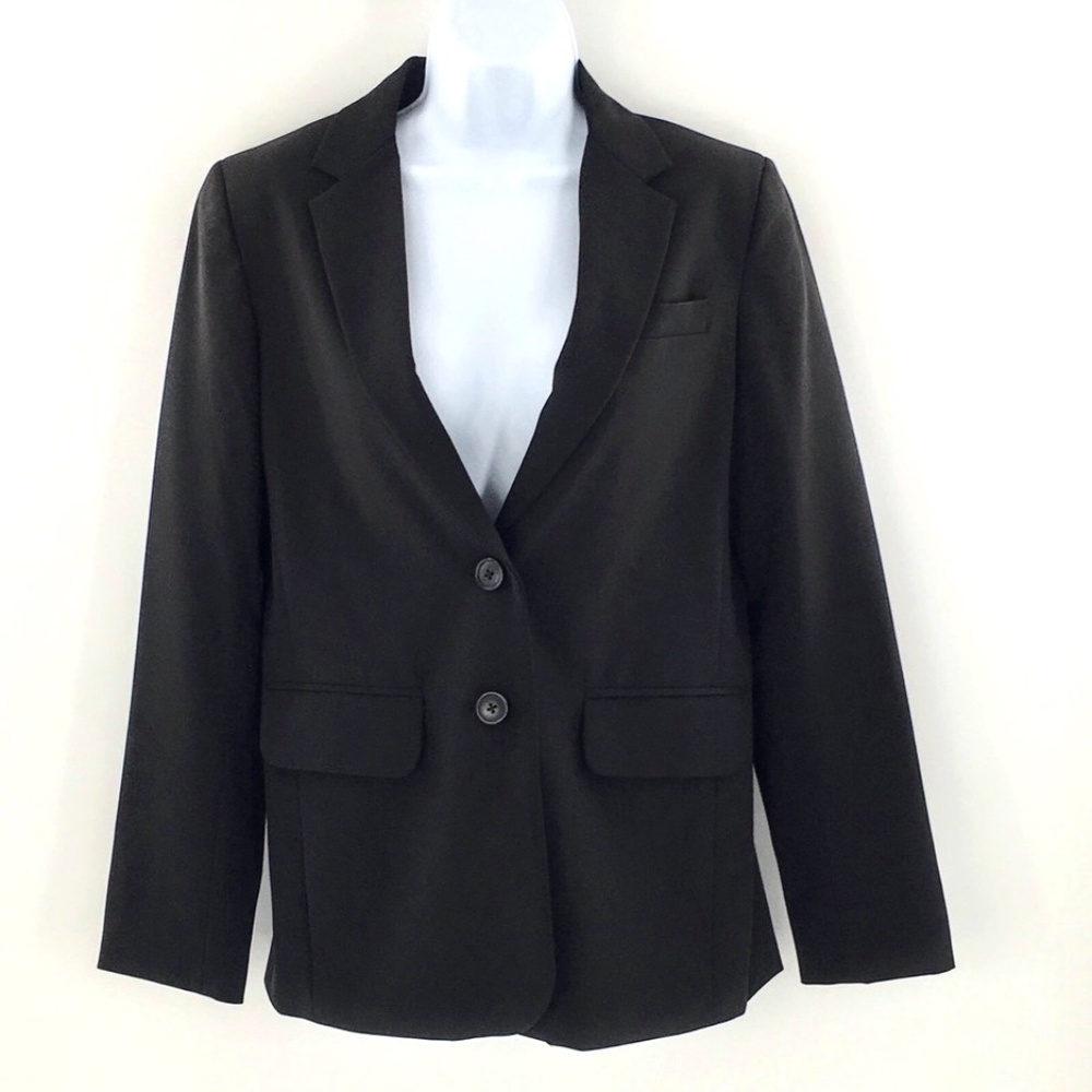 Norma Kamali Blazer Black Single Breast Classic 2 Button Jacket Sz 8